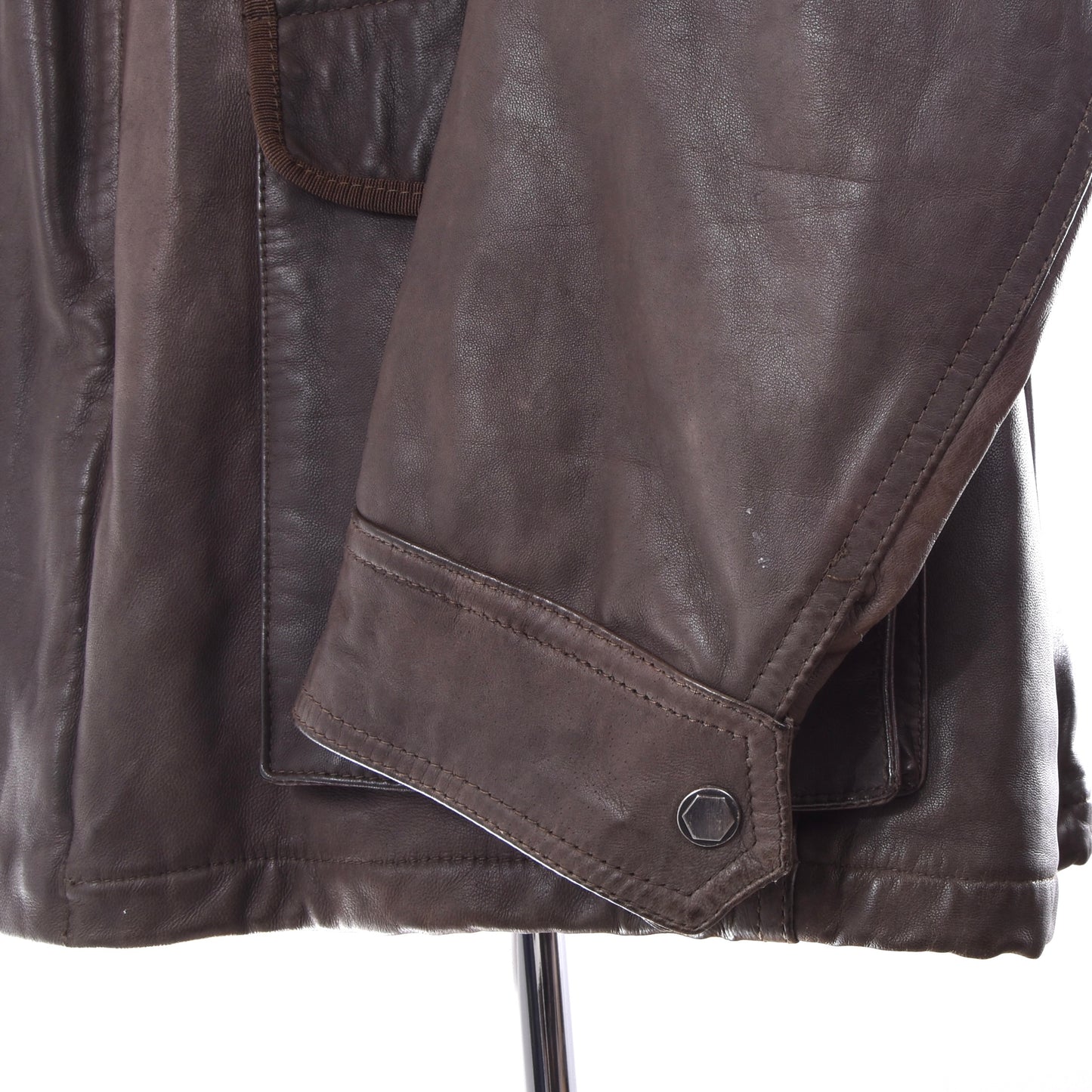 Delan Leather Jacket Size 58 ca. 64cm - Brown