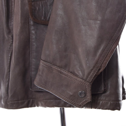 Delan Leather Jacket Size 58 ca. 64cm - Brown