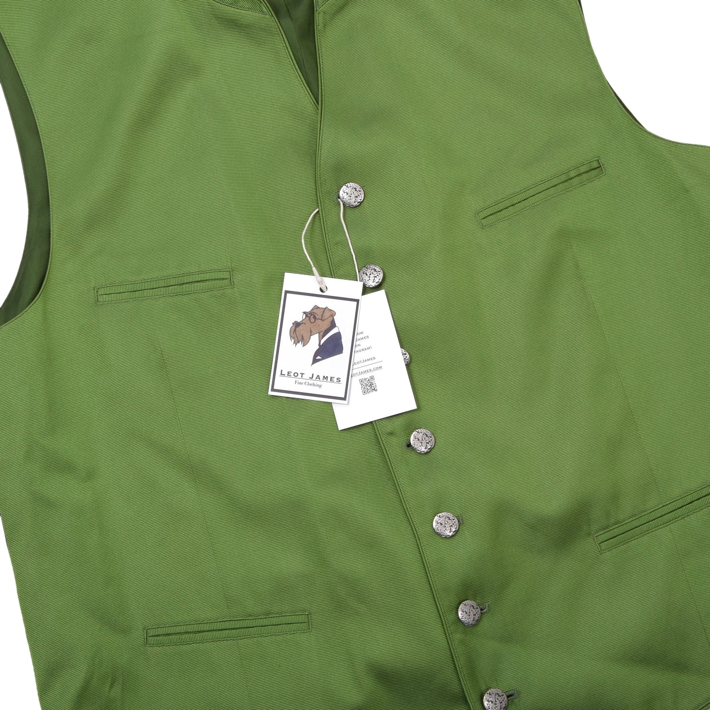 Gössl Silk Vest/Trachtengilet Size 56 ca. 58.5cm - Green