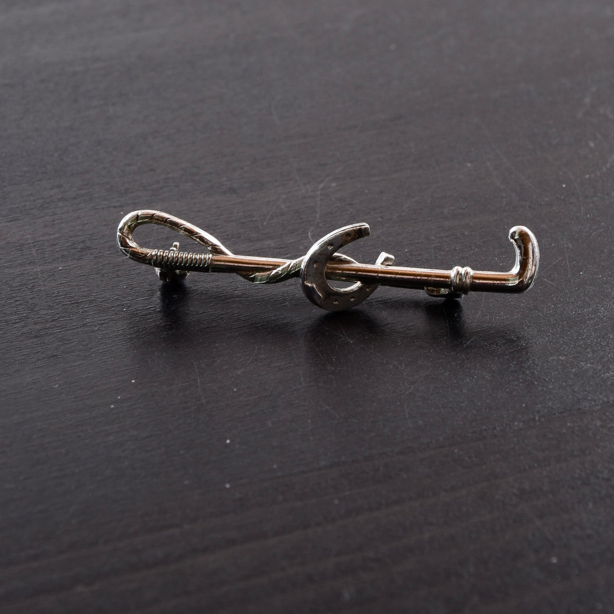 Vintage Andreas Daub 925 Sterlingsilber Anstecknadel ca. 5cm - Reitgerte