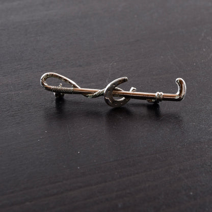 Vintage Andreas Daub 925 Sterlingsilber Anstecknadel ca. 5cm - Reitgerte