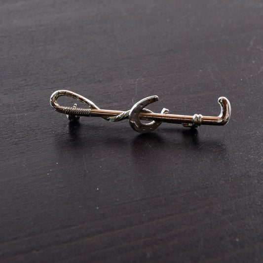 Vintage Andreas Daub 925 Sterlingsilber Anstecknadel ca. 5cm - Reitgerte