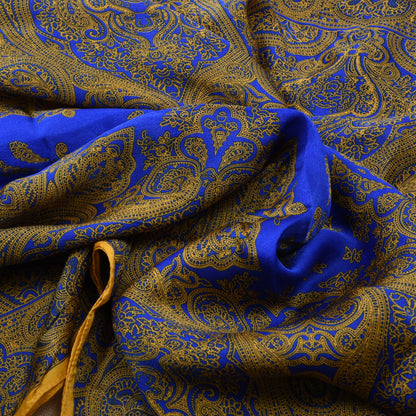Etro Milano 100% Silk Scarf 171cm Made in Italy - Blue/Yellow Paisley