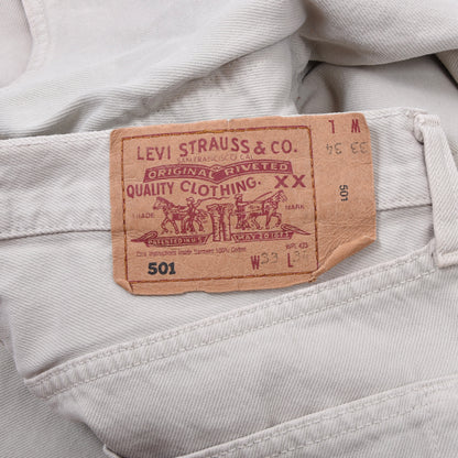 Vintage Levi's 501 Made in USA Größe W33 L34 ca. 40cm - Off-White