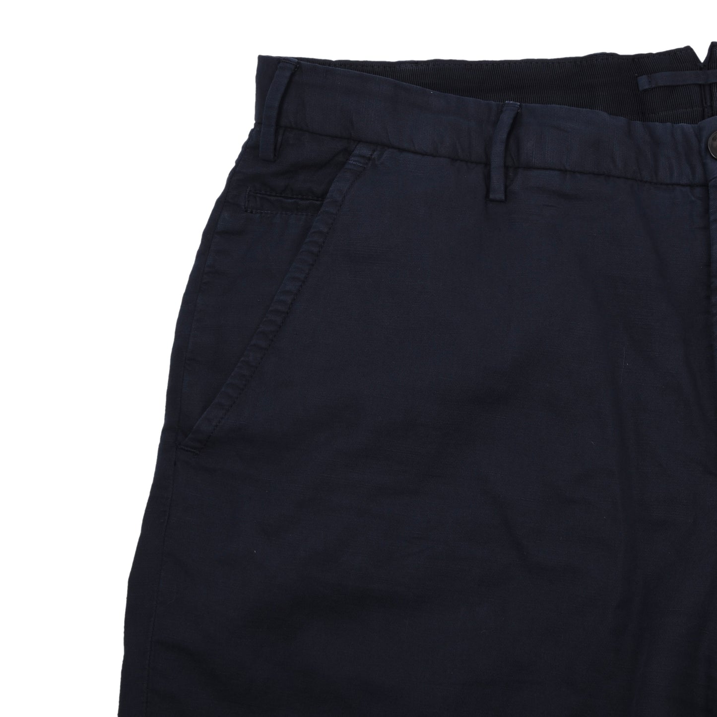 Incotex Chino-Hose aus Leinen/Baumwolle, Größe 52 (ca. 46 cm), Marineblau