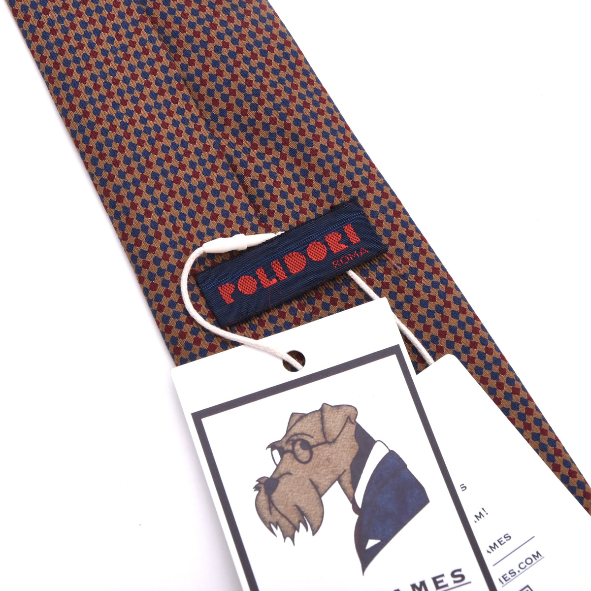 Polidori Roma Vintage Italian Madder Seide Krawatte ca. 139,5 – Blau/Rot