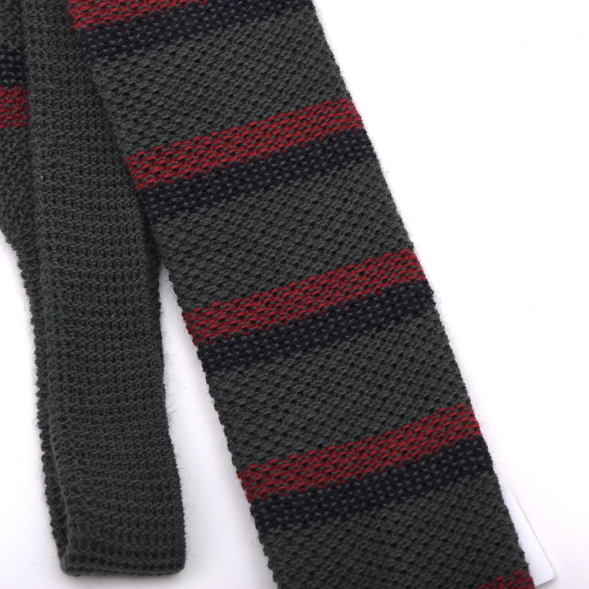 NOS Bleyle 100% Wool Knit Tie  W. Germany - Green Stripes