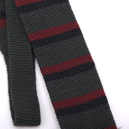 NOS Bleyle 100% Wool Knit Tie  W. Germany - Green Stripes