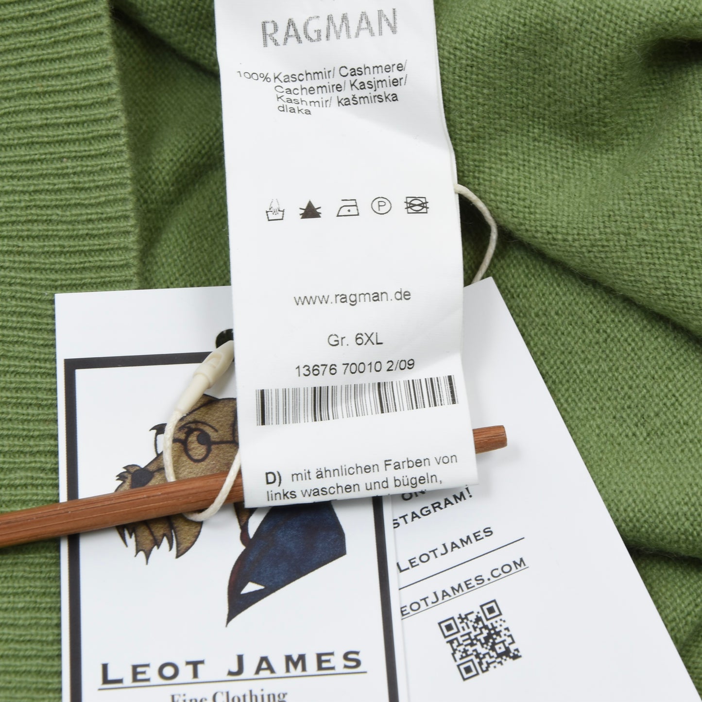 Ragman 100% Kaschmirpullover Größe XXXXXXL/6XL - Grün