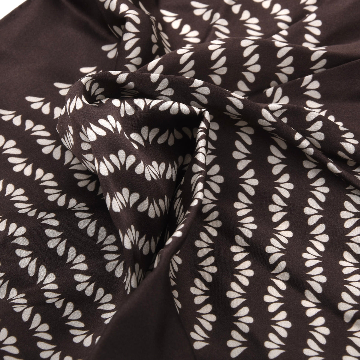 Pilatus Silk Pocket Square Made in Italy 32cm - Brown Teardrop