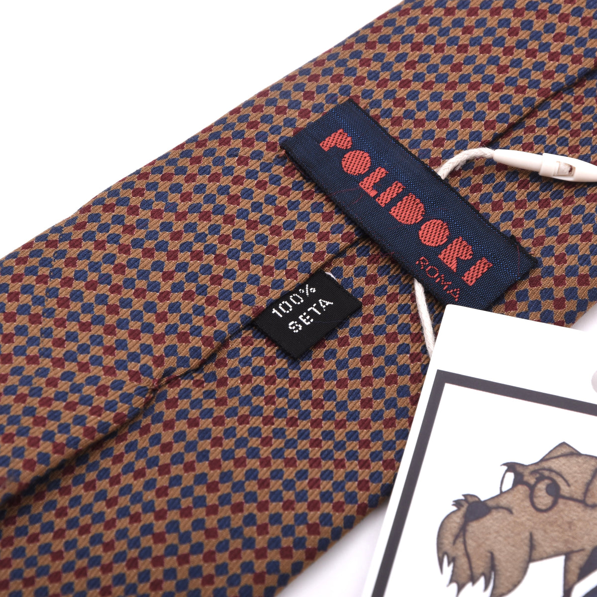 Polidori Roma Vintage Italian Madder Seide Krawatte ca. 139,5 – Blau/Rot