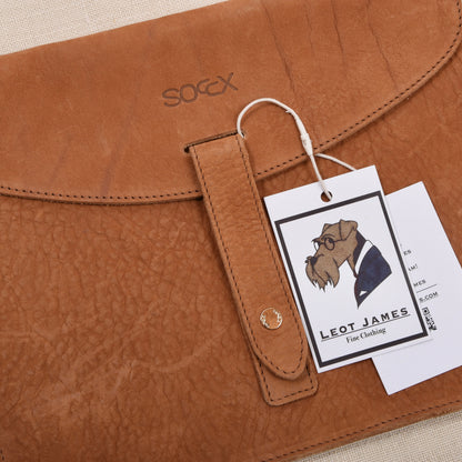 Soccx Leather Case/Receipt Wallet - Brown