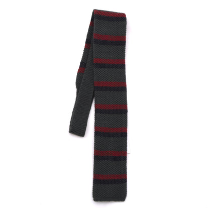NOS Bleyle 100% Wool Knit Tie  W. Germany - Green Stripes
