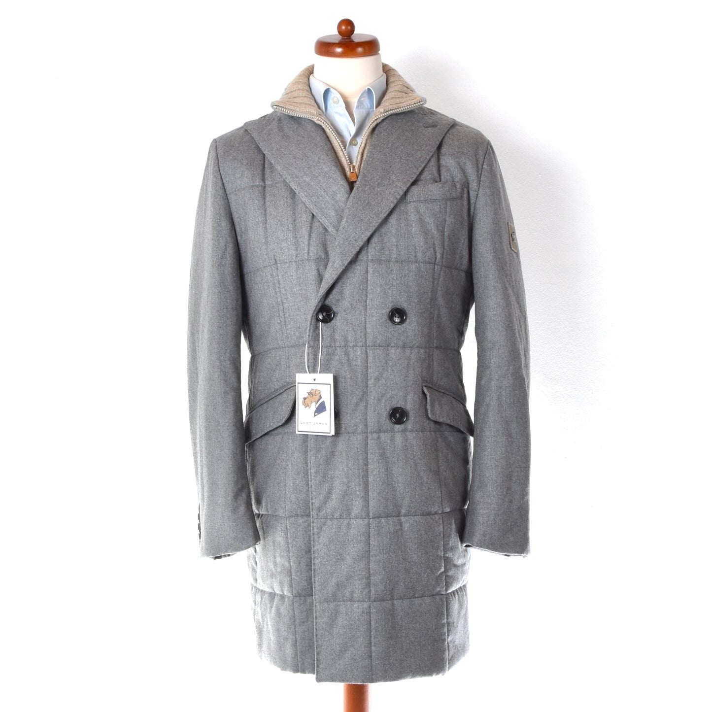 Montecore Double-Breasted Wool Coat Chest ca. 55cm - Grey