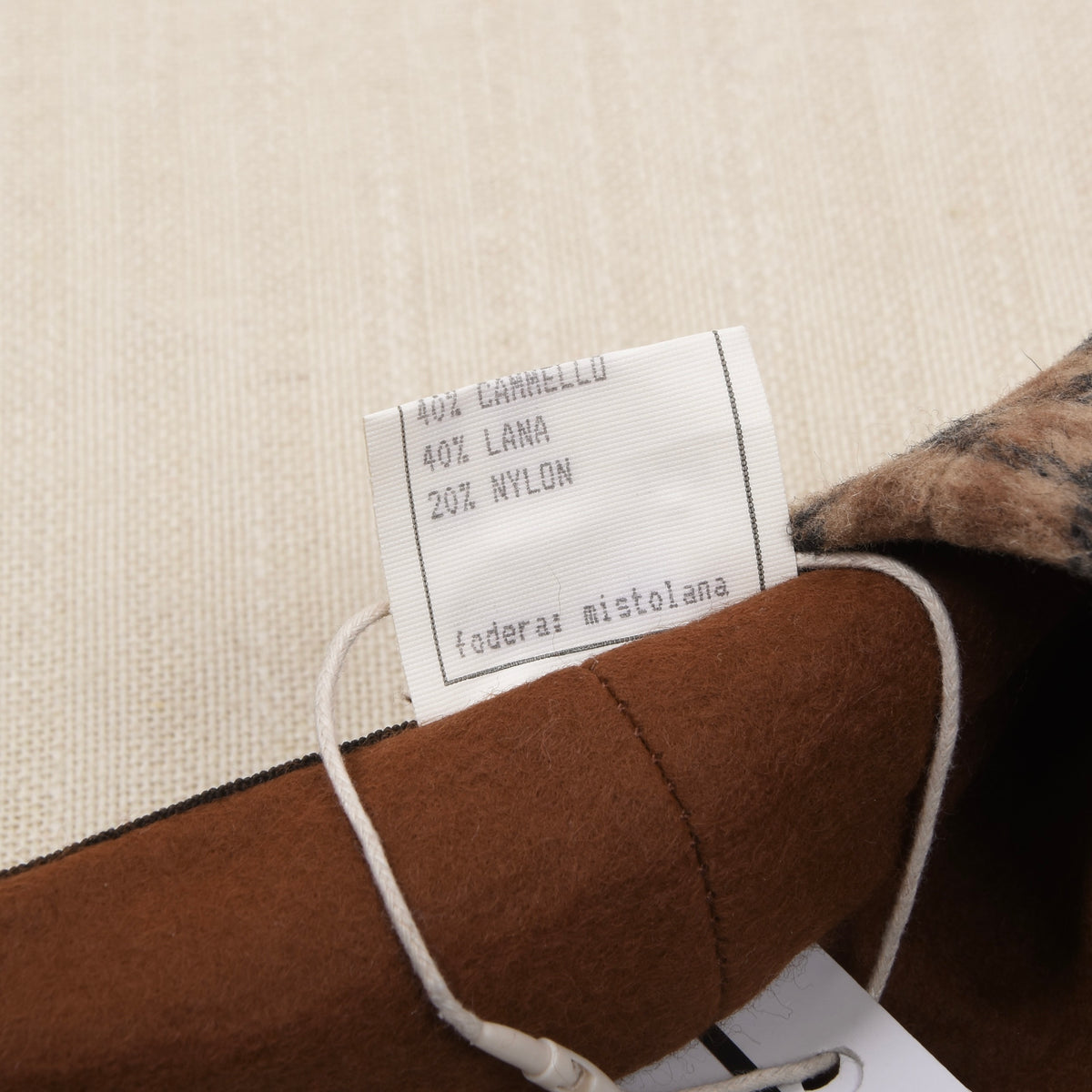 Vintage Kamelhaar-Wolle Schiebermütze Gr. 59 - Plaid