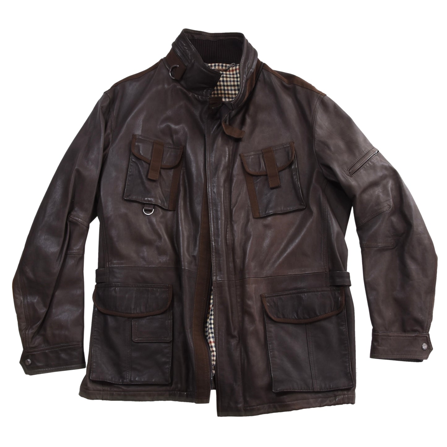 Delan Leather Jacket Size 58 ca. 64cm - Brown