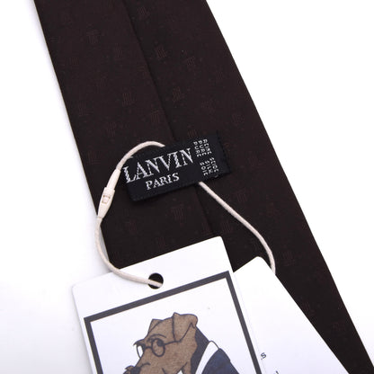 Vintage Lanvin Paris Jacquard Seide Krawatte Made in France -Braun
