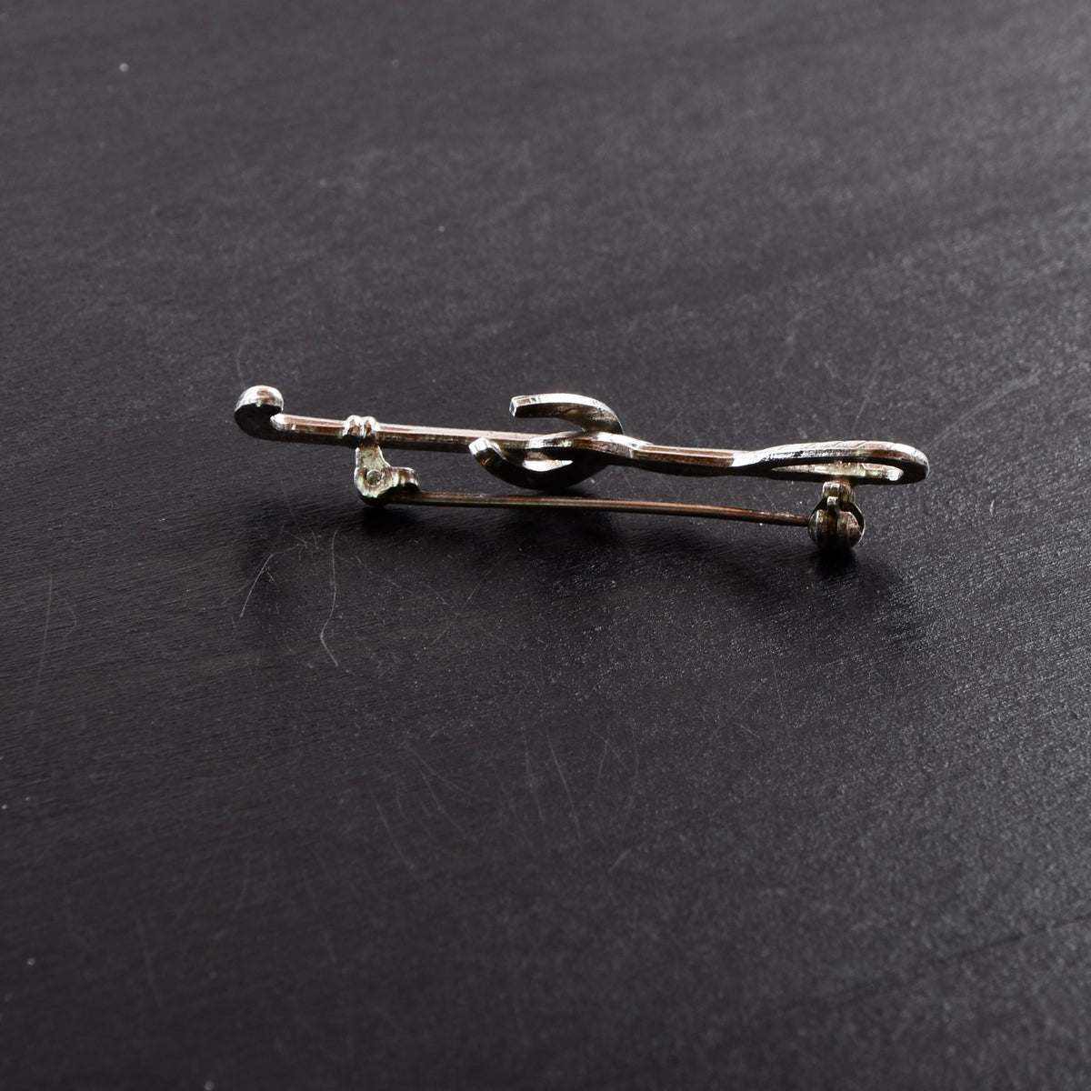 Vintage Andreas Daub 925 Sterlingsilber Anstecknadel ca. 5cm - Reitgerte