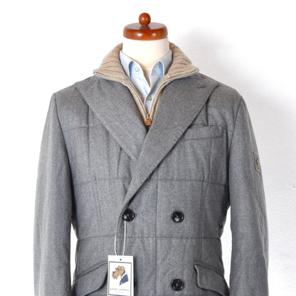 Montecore Double-Breasted Wool Coat Chest ca. 55cm - Grey