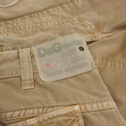 Dolce & Gabbana Combat Cargo Hose Größe 36 - Hellbraun