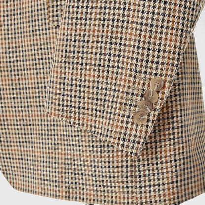 Burberry London Silk-Wool Jacket Size 26 ca. 57.5cm - Plaid