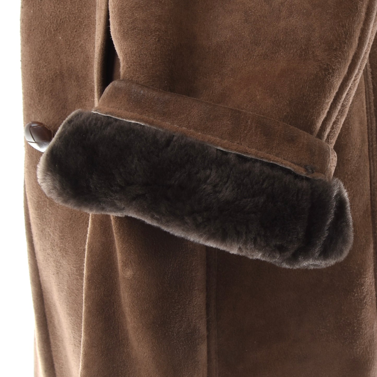 Johan Szabo Shearling Coat Feat. Fur Collar Chest ca. 58cm - Brown