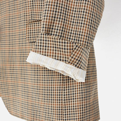 Burberry London Silk-Wool Jacket Size 26 ca. 57.5cm - Plaid