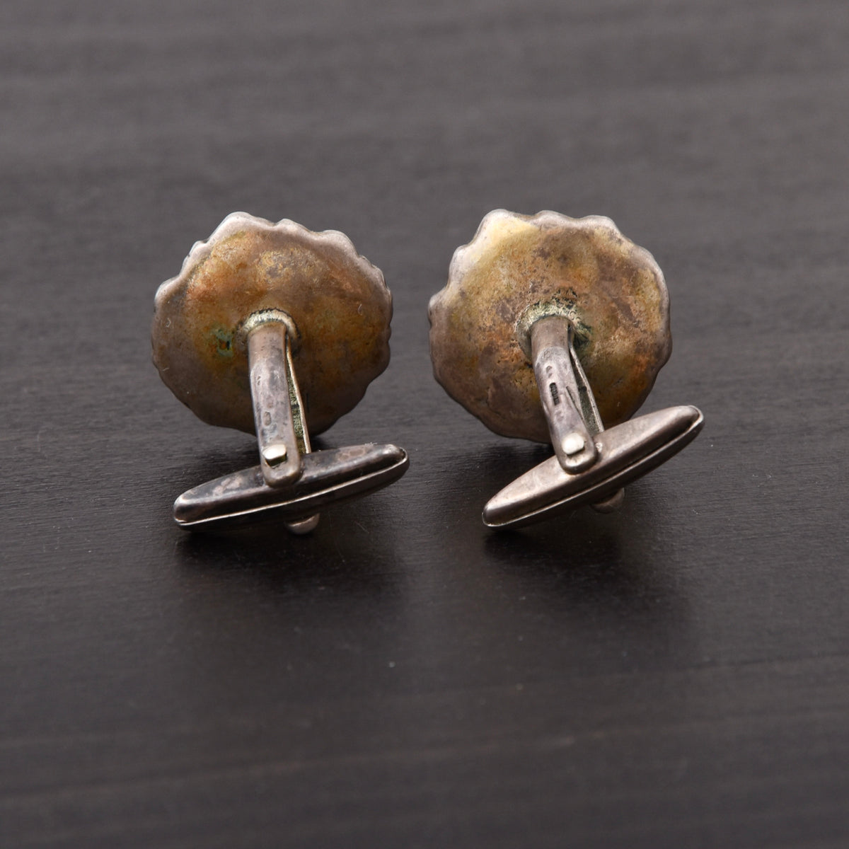 Vintage Stag/Hunting Themed .800 Silver Cufflinks Toucan Hallmark