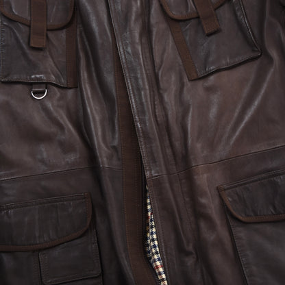 Delan Leather Jacket Size 58 ca. 64cm - Brown