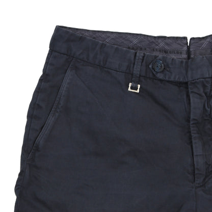 Ermenegildo Zegna Cotton-Linen Shorts Size 48 - Navy Blue
