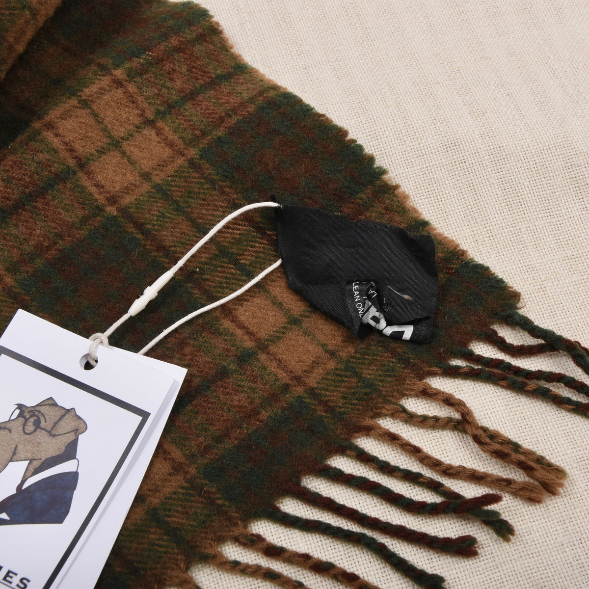 Vintage Barbour 100% Wool Scarf Made in Scotland ca. 135cm - Plaid