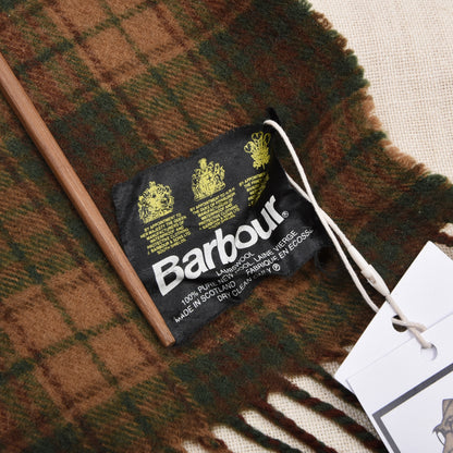 Vintage Barbour 100% Wool Scarf Made in Scotland ca. 135cm - Plaid