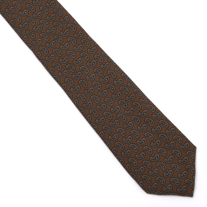 Vintage Schubert Ancient Madder Seide Krawatte Breite: 7cm - Braun Paisley