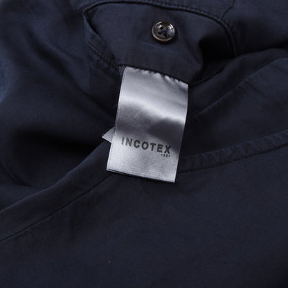 Incotex Chino-Hose aus Leinen/Baumwolle, Größe 52 (ca. 46 cm), Marineblau