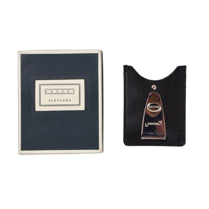 New Dalvey Scotland Leather Card Case & Money Clip - Black
