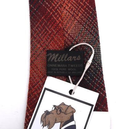 Millars Connemara Tweeds Krawatte Made in Ireland - Rot/Orange Plaid