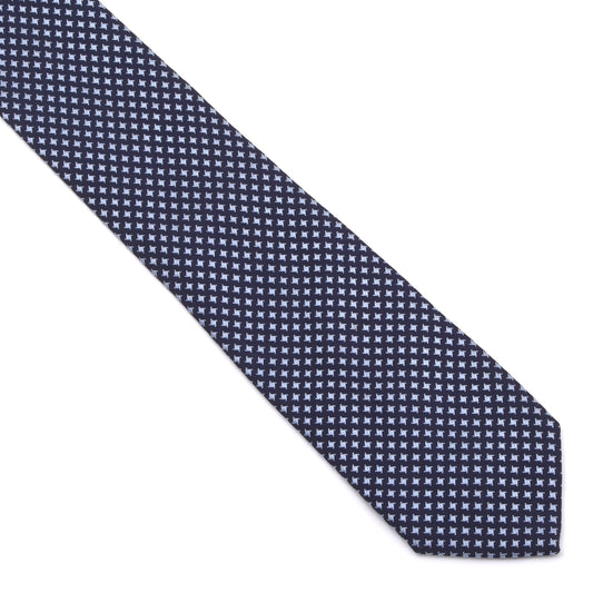 Ermenegildo Zegna Couture 3 Fold Silk Tie Made in Italy - Navy Blue