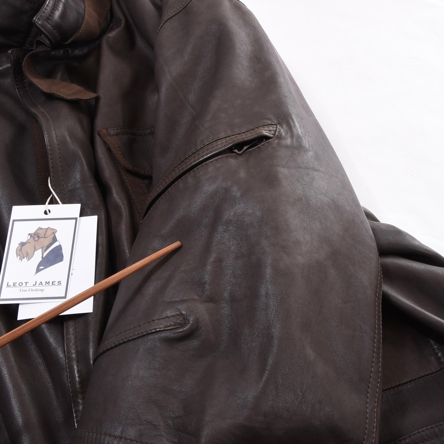 Delan Leather Jacket Size 58 ca. 64cm - Brown