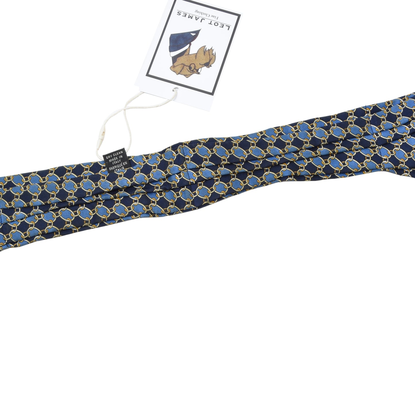 Classic Silk Ascot/Cravat Tie ca. 139.5cm/15.5cm - Navy Chain Print