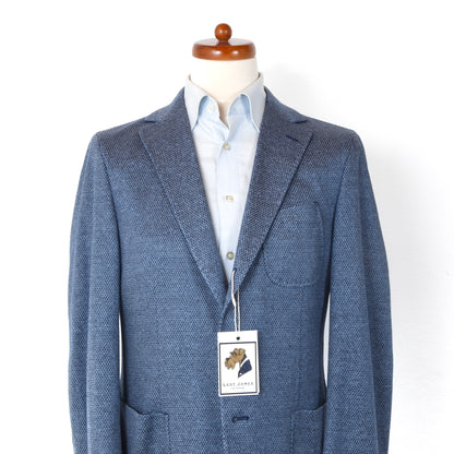 Paoloni Linen-Cotton The Jersey Jacket Size 50 - Blue