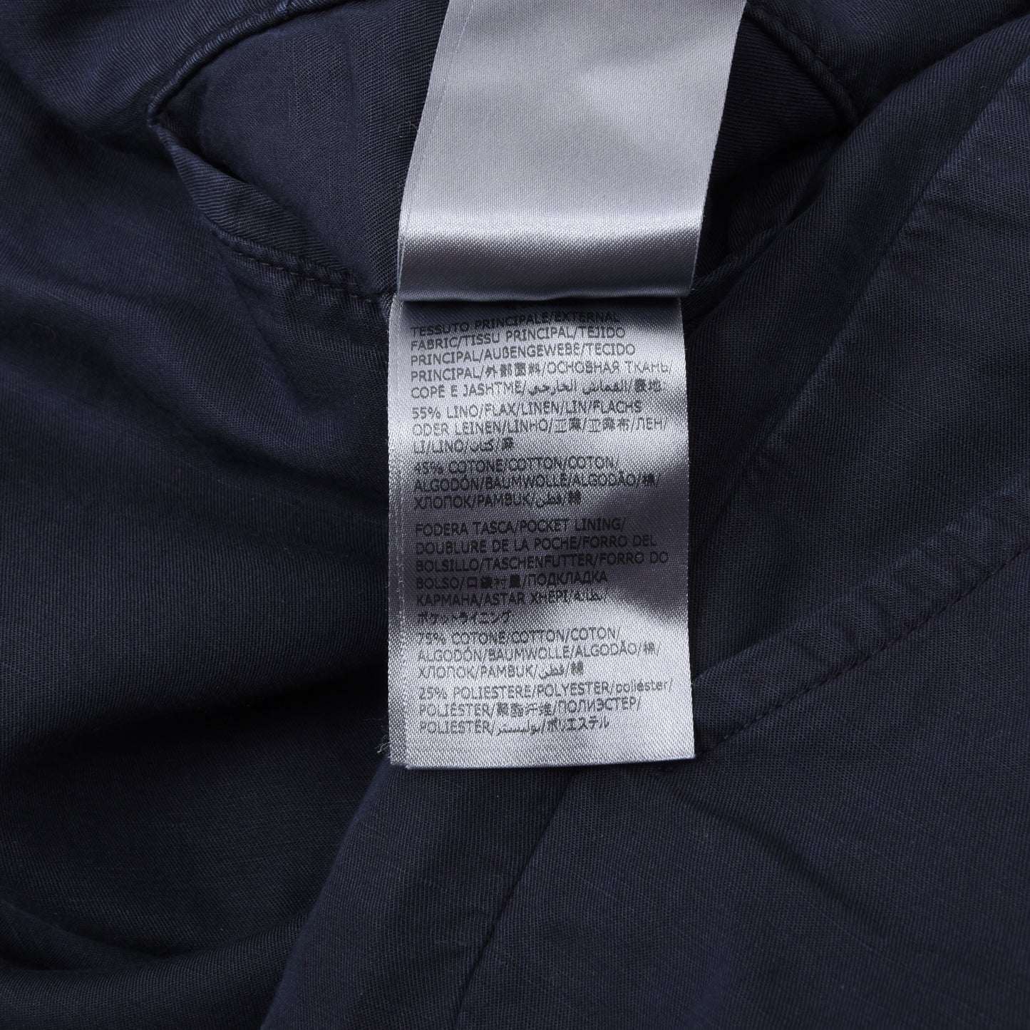 Incotex Chino-Hose aus Leinen/Baumwolle, Größe 52 (ca. 46 cm), Marineblau