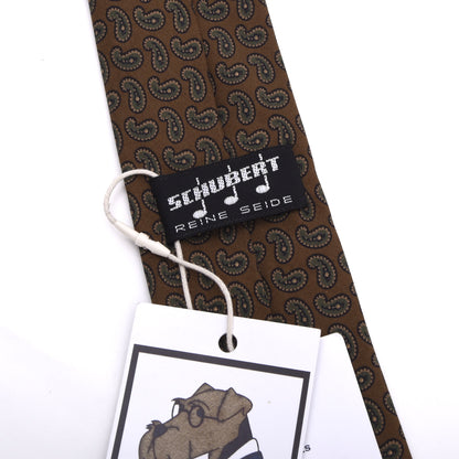 Vintage Schubert Ancient Madder Seide Krawatte Breite: 7cm - Braun Paisley