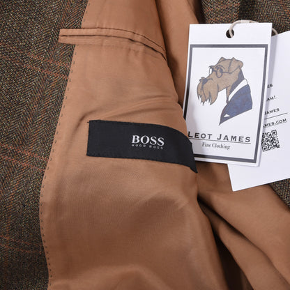 Hugo Boss 100% Wool Tweed Jacket Size 52 - Windowpane