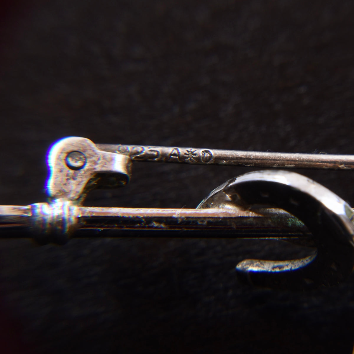 Vintage Andreas Daub 925 Sterlingsilber Anstecknadel ca. 5cm - Reitgerte
