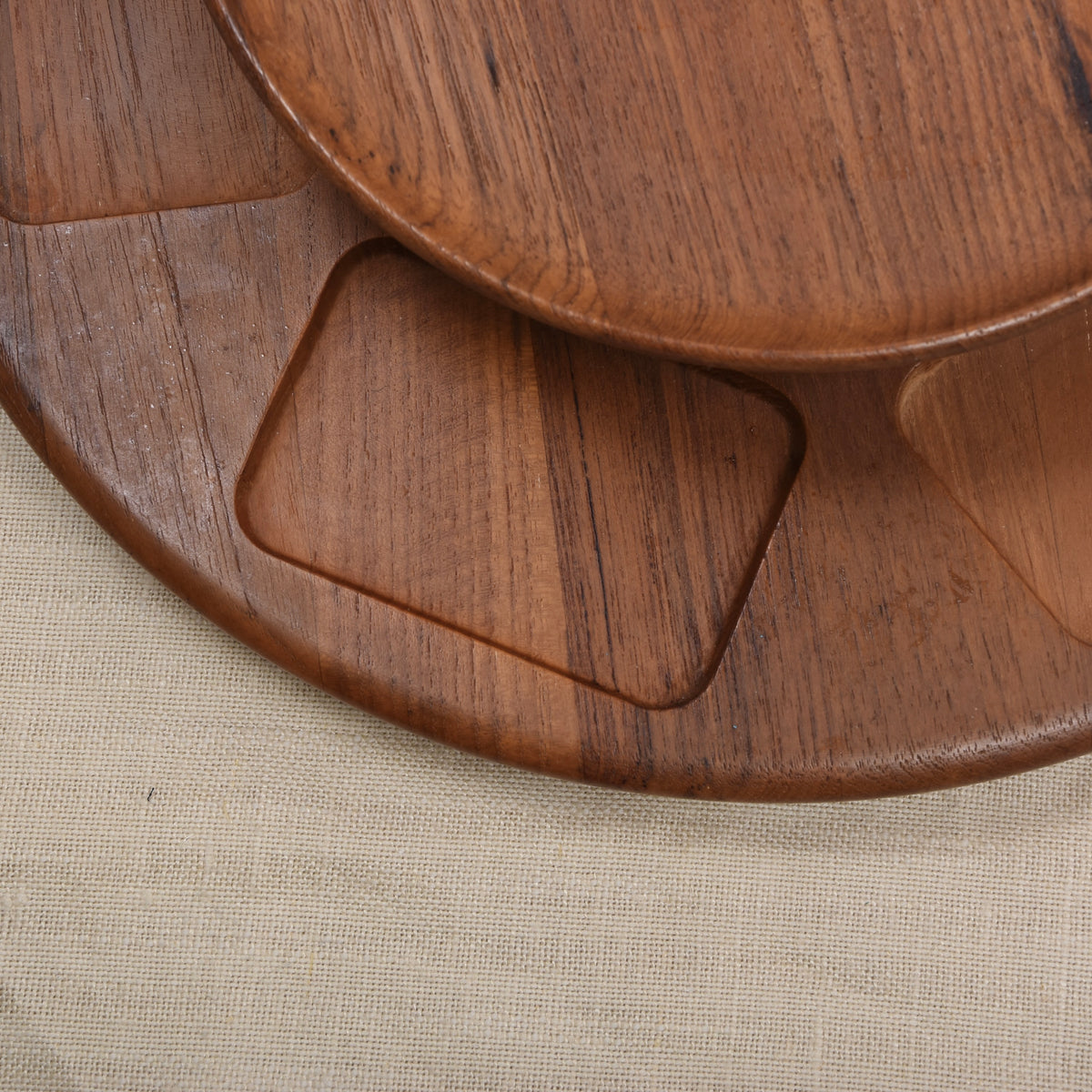 Digsmed Dänemark 1964 Teakholz Drehtablett/Lazy Susan Ø 35cm