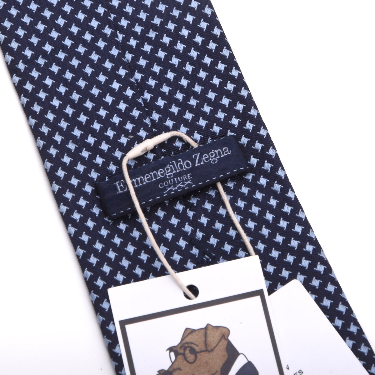 Ermenegildo Zegna Couture 3 Fold 100% Seide Krawatte Made in Italy – Marineblau