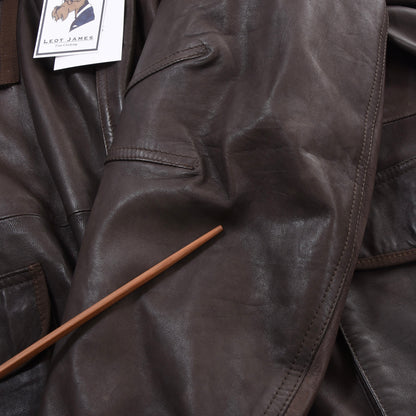 Delan Leather Jacket Size 58 ca. 64cm - Brown