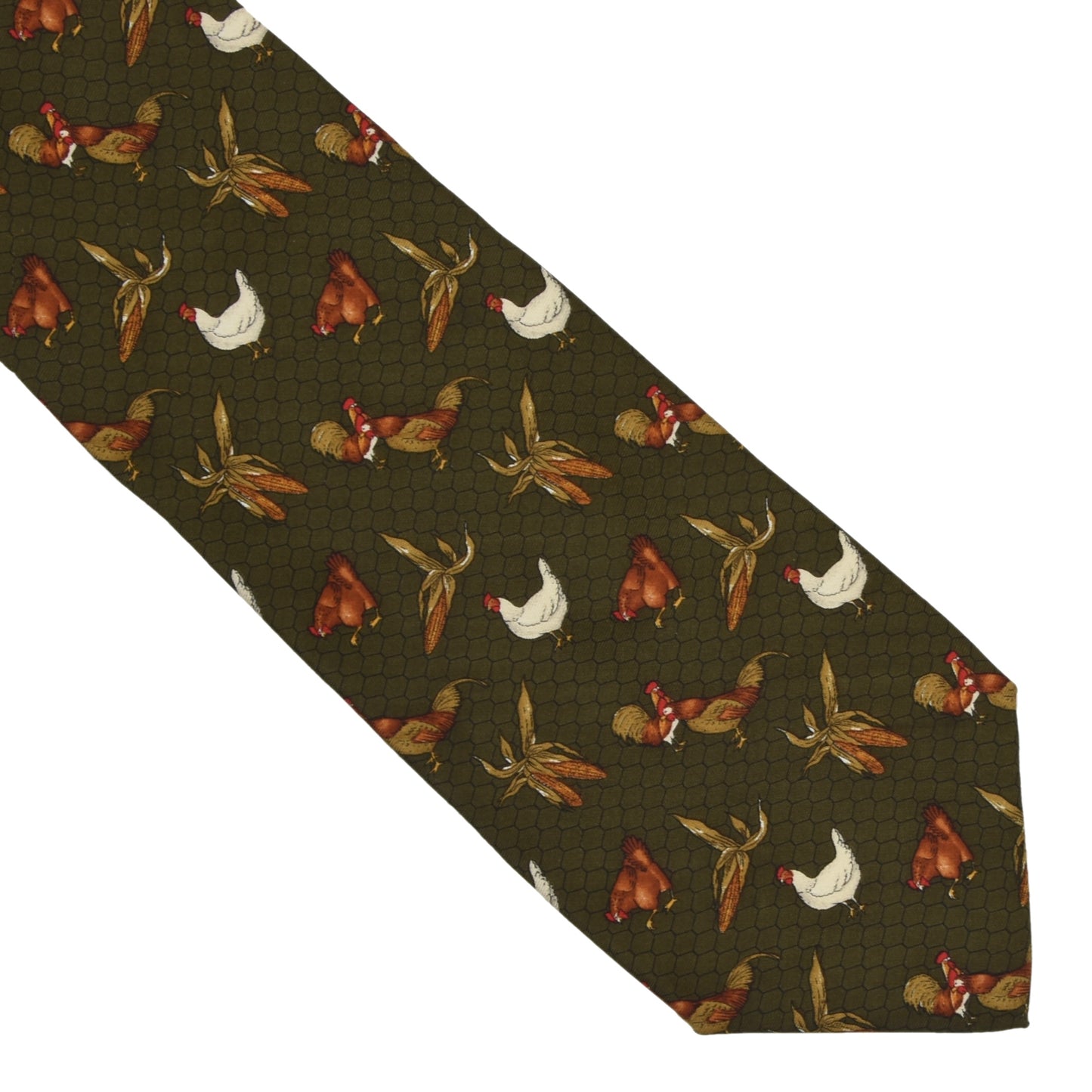 Yves Saint Laurent Silk Tie - Chicken & Corn Print