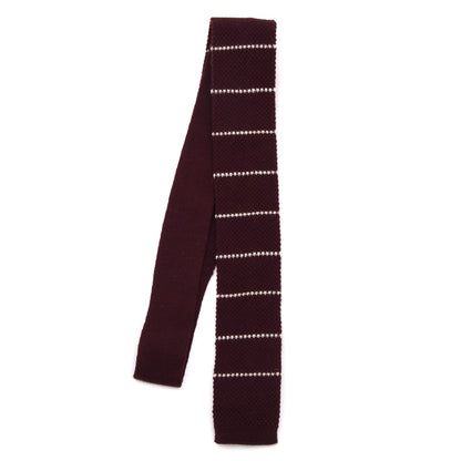 NOS Brieftaube 100% Schurwoll-Strickkrawatte Made in England – Burgunderrot Streifen