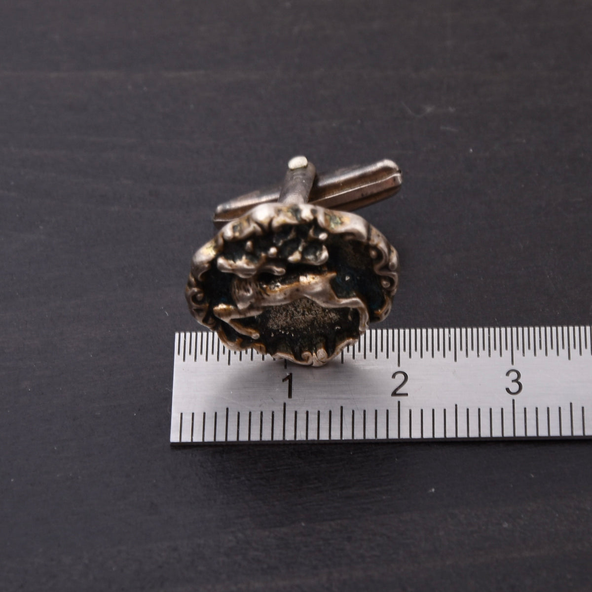 Vintage Stag/Hunting Themed .800 Silver Cufflinks Toucan Hallmark